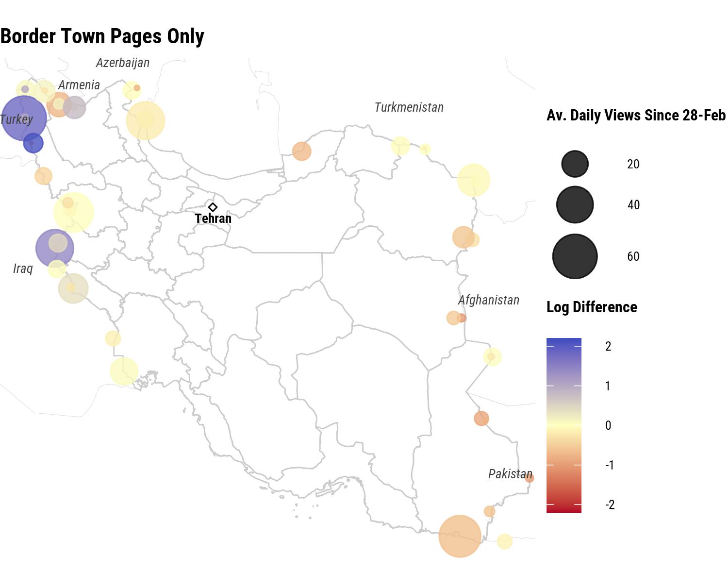 Map of Wikipedia border-town article signal.
